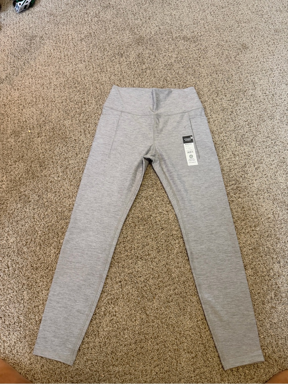 Athletic Works Light Gray High-Waist Leggings with Pocket